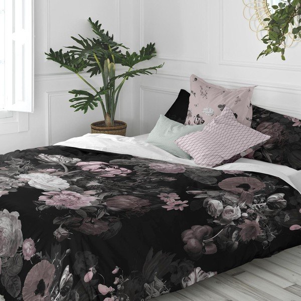 Fekete egyszemélyes pamut paplanhuzat 140x200 cm Onyx – Happy Friday-image-2