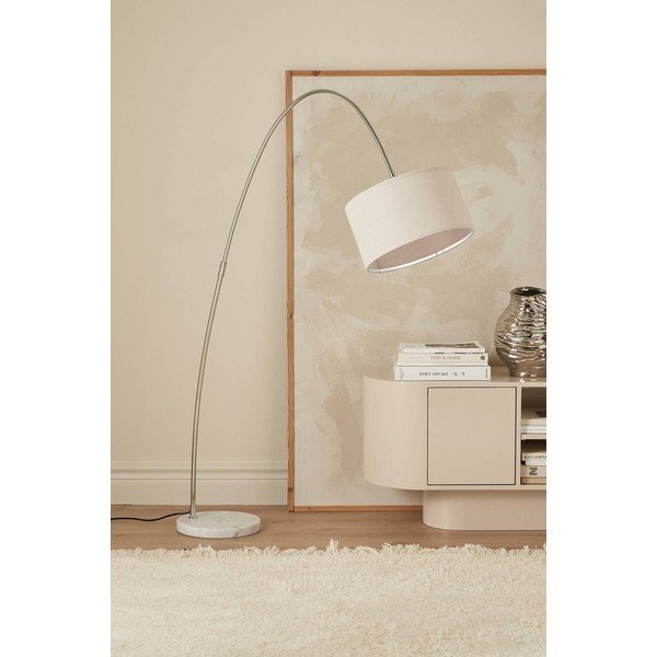 Fehér textil állólámpa hajlítható szerkezettel (magasság 145 cm) Arc – Ellos Home-image-1
