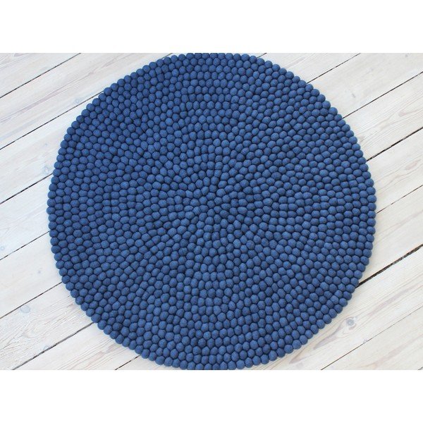 Ball Rugs kék gyapjú golyószőnyeg, ⌀ 200 cm - Wooldot-image-1