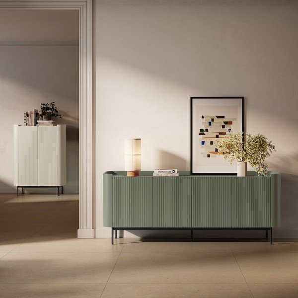 Krémszínű szekrény 100x140x40 cm Willa – MOME-image-1