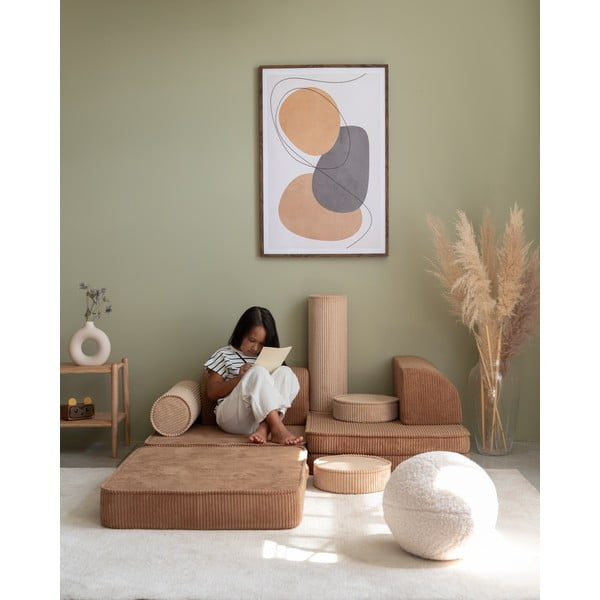 Barna kordbársony gyerek kanapé 132 cm Settee – Wigiwama-image-1