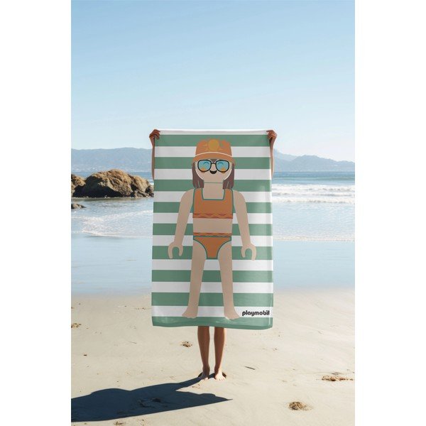 Zöld frottír pamut strandtörölköző 75x140 cm Summer Girl – Playmobil-image-2