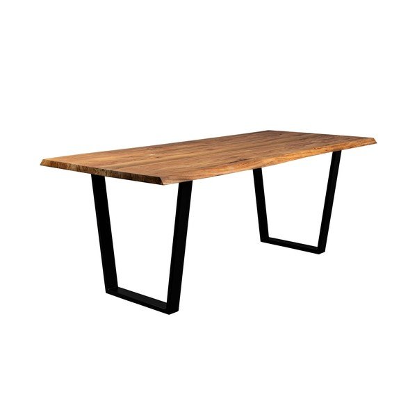 Étkezőasztal akácfa asztallappal 90x220 cm Aka – Dutchbone-image-2