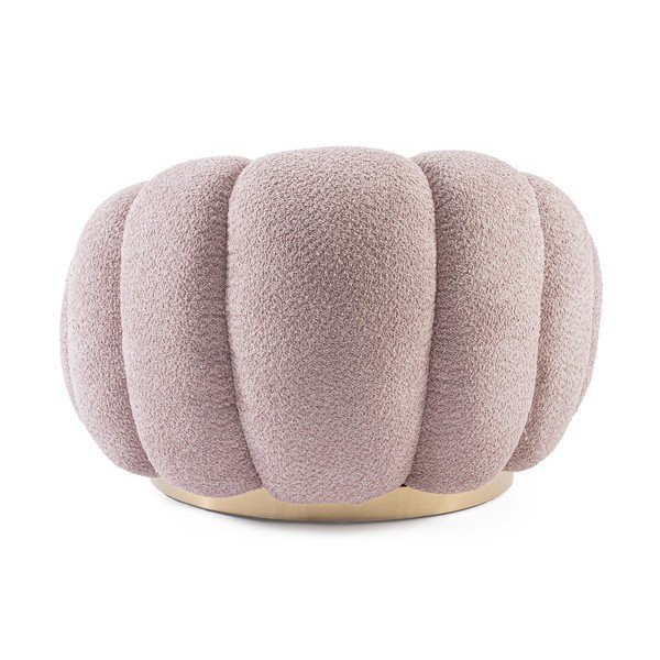 Rózsaszín forgó buklé fotel Florel – Bizzotto-image-4