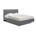 Szürke kárpitozott franciaágy ágyráccsal 180x200 cm Noira Slim – Bonami Selection