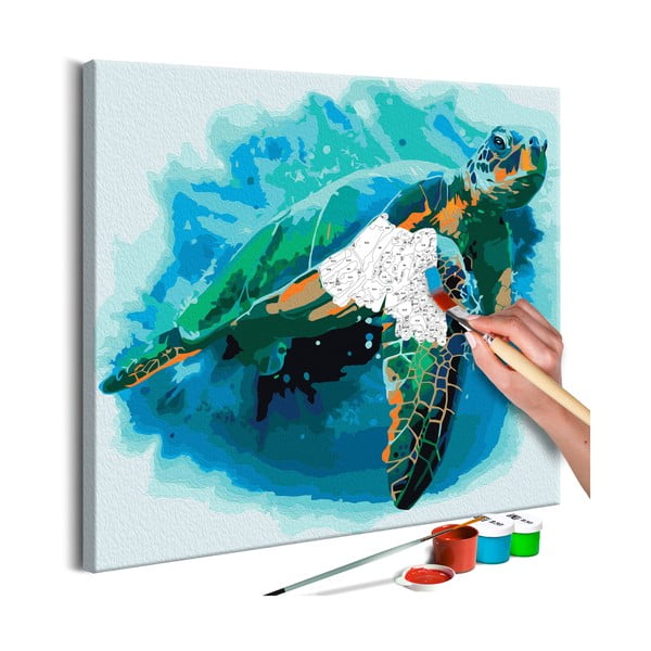 Turtle DIY készlet, saját vászonkép festése, 40 x 40 cm - Artgeist