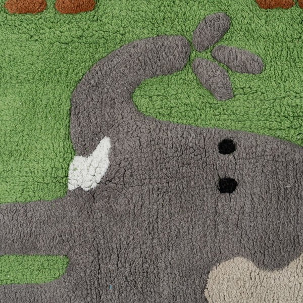 Zöld mosható pamut futószőnyeg 90x175 cm Animals – Ixia-image-2