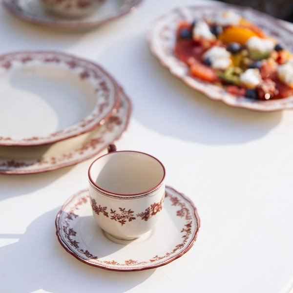 Borvörös-elefántcsont színű porcelán csésze 215 ml Cyril – S|P Collection-image-1