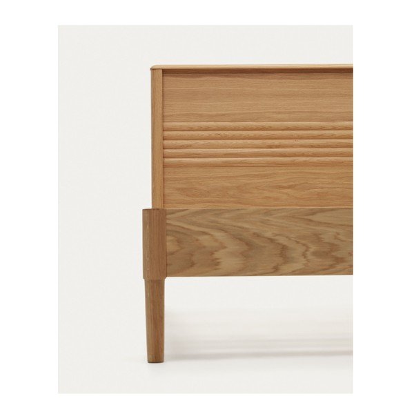 Natúr színű tölgyfa egyszemélyes ágy ágyráccsal 90x200 cm Lenon – Kave Home-image-4