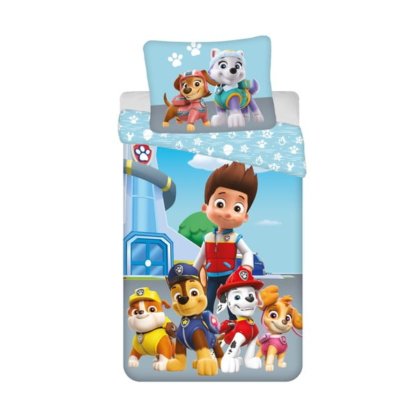 Kék egyszemélyes pamut gyerek ágyneműhuzat 140x200 cm Paw Patrol – Jerry Fabrics