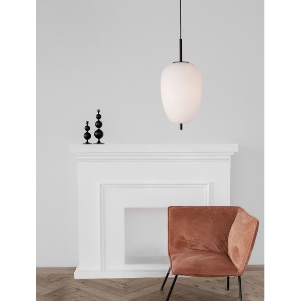 Fehér-fekete üveg függőlámpa ø 27 cm Lato – Nova Luce-image-2