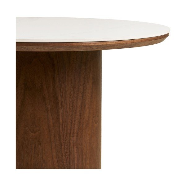 Sötét natúr színű kerek dohányzóasztal kerámia asztallappal ø 60 cm Noli – House Nordic-image-4