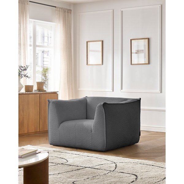 Sötétszürke buklé fotel Giorgia – Bobochic Paris-image-1
