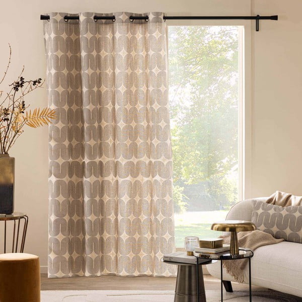 Fekete-bézs függöny 140x240 cm Ondine – douceur d'intérieur-image-1