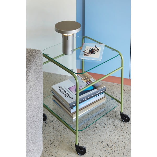 Világosszürke LED dimmelhető asztali lámpa (magasság 20 cm) BringMe – Hübsch-image-3