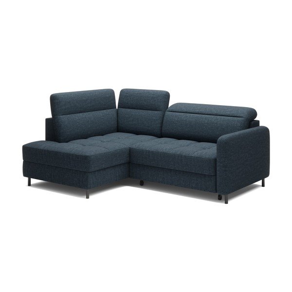 Kék bársony kinyitható-tárolóhelyes sarokkanapé (bal oldali-L alakú) Barea – ELTAP-image-2