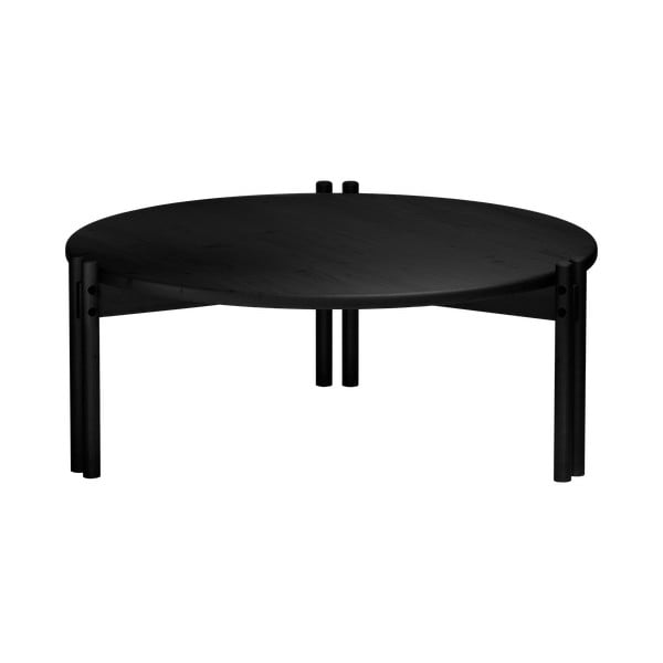 Fekete borovi fenyő kerek dohányzóasztal ø 80 cm Sticks – Karup Design