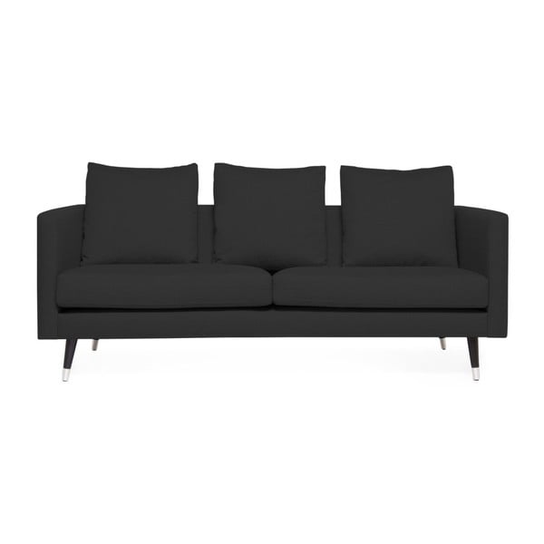 Meyer antracit szürke 3 személyes kanapé, párnákkal és ezüstszínű lábakkal - Vivonita
