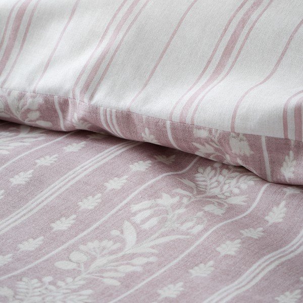 Fehér-rózsaszín egyszemélyes ágyneműhuzat 135x200 cm Regency Stripe – Catherine Lansfield-image-4