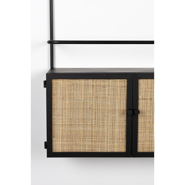Fekete rattan bortartó szekrény Guuji - White Label-image-1