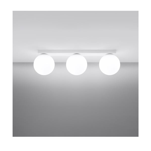 Fehér mennyezeti lámpa üveg búrával ø 12 cm Umerta – Sollux-image-2