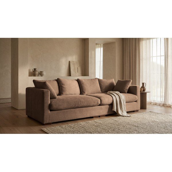 Világosbarna kordbársony kanapé 266 cm Comfy – Scandic-image-1