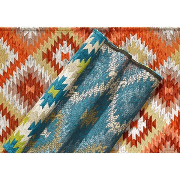 Piros-sárga mosható futószőnyeg 55x115 cm Avana Rosso – Floorita-image-2