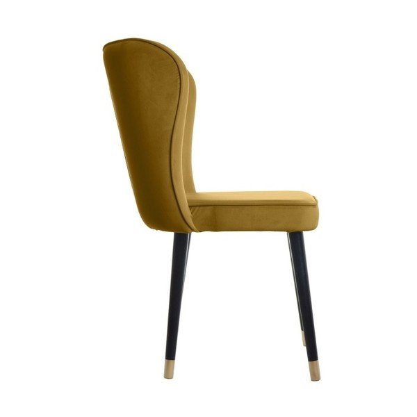 Odette French Velvet mustárbarna étkezőszék aranyszínű részletekkel - JohnsonStyle-image-1