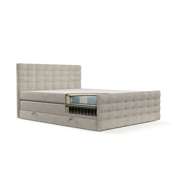Bézs ágyneműtartós boxspring ágy 180x200 cm Blend – Maison de Rêve-image-3