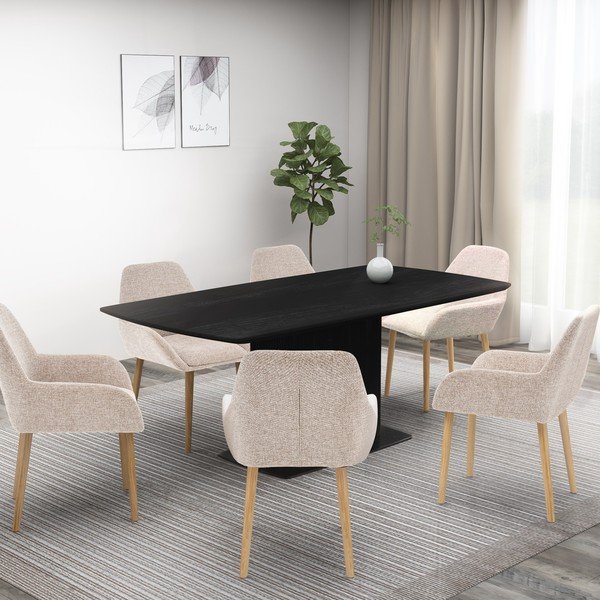 Bézs textil karfás étkezőszék szett 2 db-os Carlton – Støraa-image-2