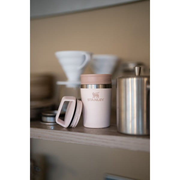 Világos rózsaszín rozsdamentes acél termobögre 230 ml Café-To-Go Travel Mug Rose Quartz – Stanley-image-1