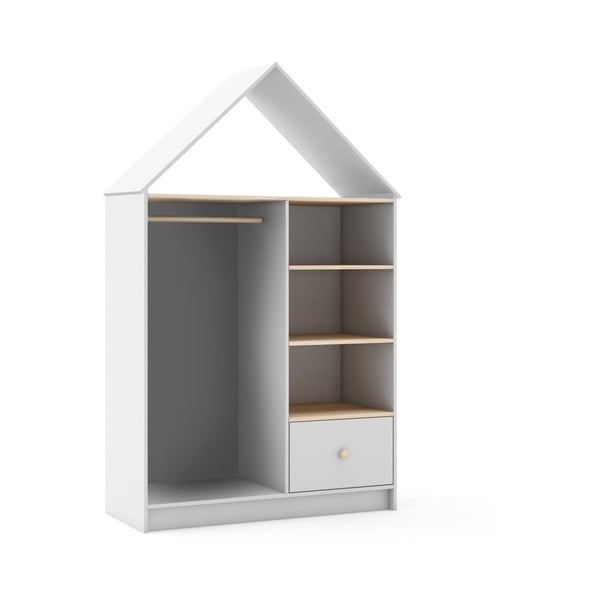 Fehér gyerek nyitott ruhásszekrény 110x180 cm Estefania – Marckeric-image-2