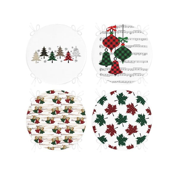 Székpárna szett karácsonyi mintával 4 db-os  ø 40 cm Tartan – Mila Home