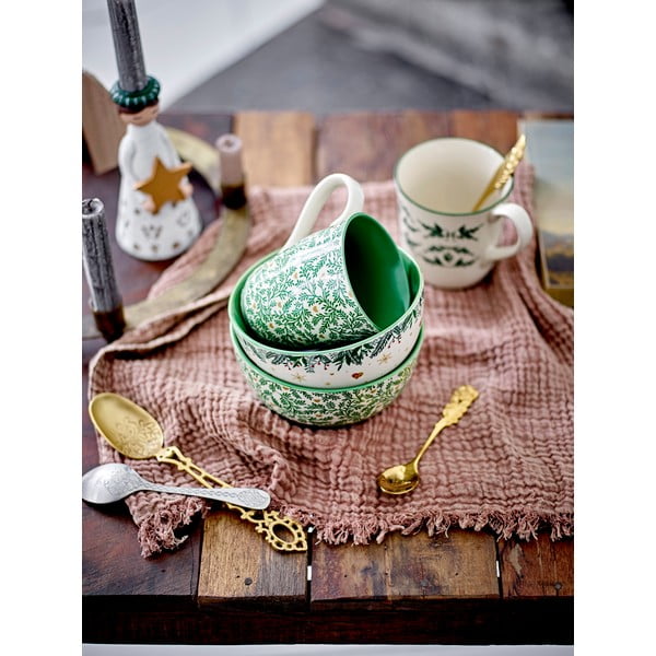 Krémszínű agyagkerámia bögre szett  karácsonyi mintával, 2 db-os, 300 ml Beth – Bloomingville-image-2