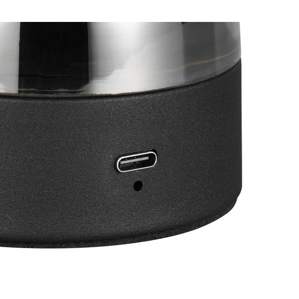 Szürke LED asztali lámpa üveg búrával (magasság 18 cm) Dooley – Trio-image-3