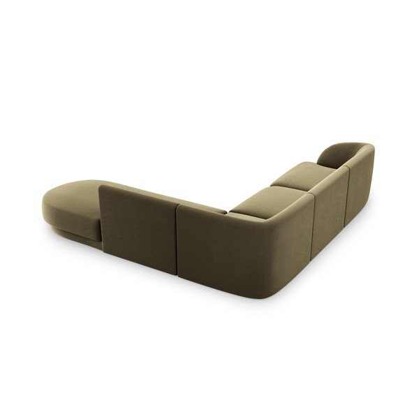 Zöld bársony sarokkanapé (jobb oldali) Miley  – Micadoni Home-image-4