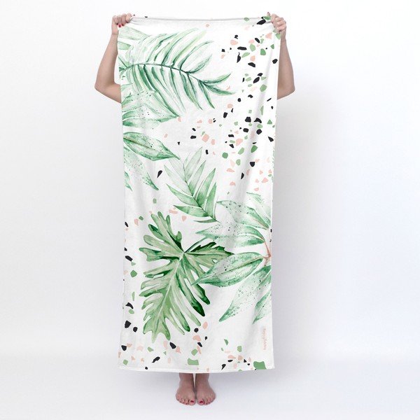 Fehér-zöld fürdőlepedő 70x150 cm Delicate – Happy Friday-image-2