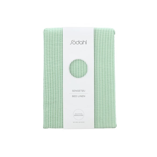 Világoszöld egyszemélyes pamut ágyneműhuzat 140x200 cm Cheerful – Södahl-image-4