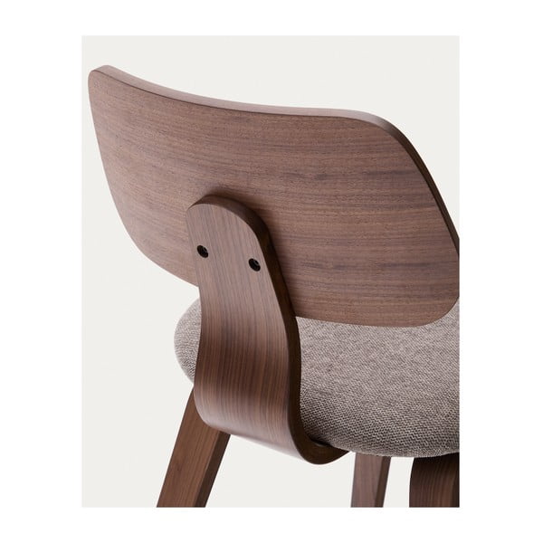 Bézs-sötétbarna étkezőszék diófa dekorral Gena – Kave Home-image-4