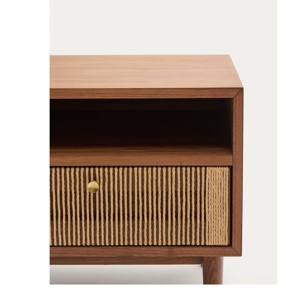 Barna éjjeliszekrény diófa dekorral Elan – Kave Home-image-4