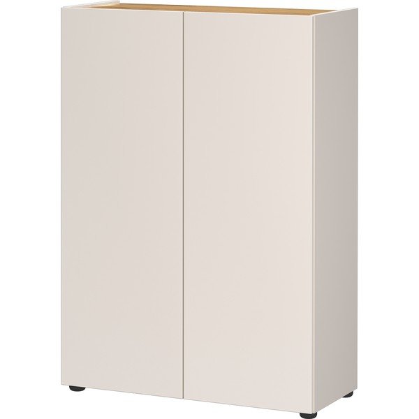 Krémszínű szekrény tölgyfa dekorral 74x105x33 cm Alviano – Germania