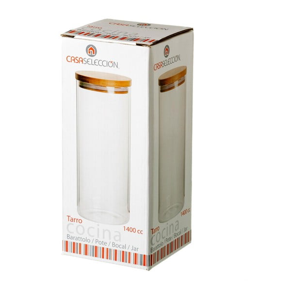 Üvegtartó bambusz tetővel, 1,4 l - Casa Selección-image-2