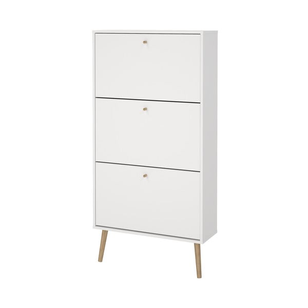 Fehér billenő ajtós cipőtartó Bodo – Tvilum-image-3