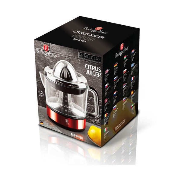 Piros elektromos citrusprés Burgundy Metallic Line - BerlingerHaus-image-3