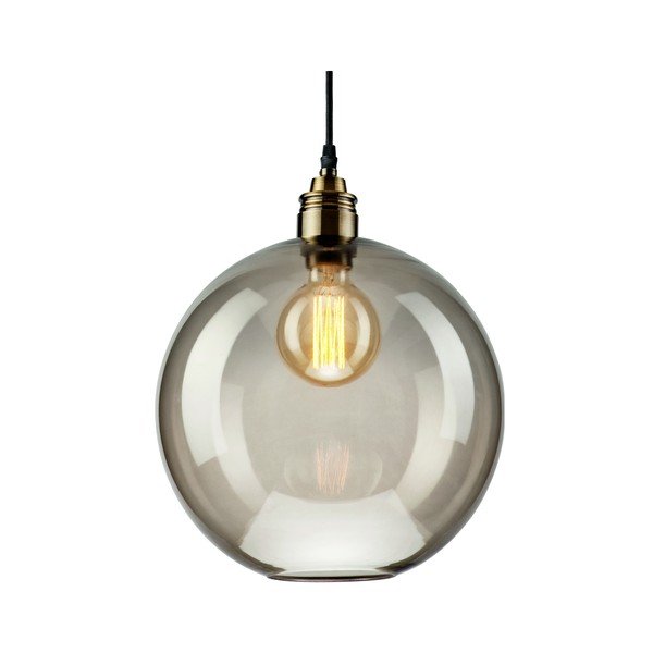 Fekete-szürke függőlámpa üveg búrával ø 30 cm Silvia – LAMKUR-image-1