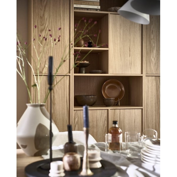 Natúr színű moduláris könyvespolc tölgyfa dekorral 217x243 cm Modulair – vtwonen-image-2