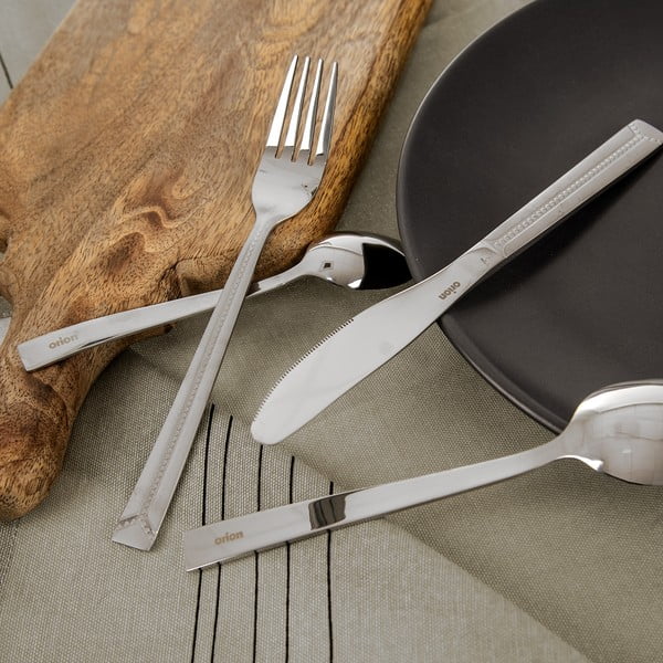 Ezüstszínű rozsdamentes acél evőeszköz készlet 24 db-os Bright – Orion-image-1