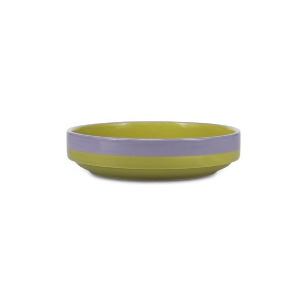 Zöld-lila mély kőedény tányér ø 21 cm Duo – ONA-image-2