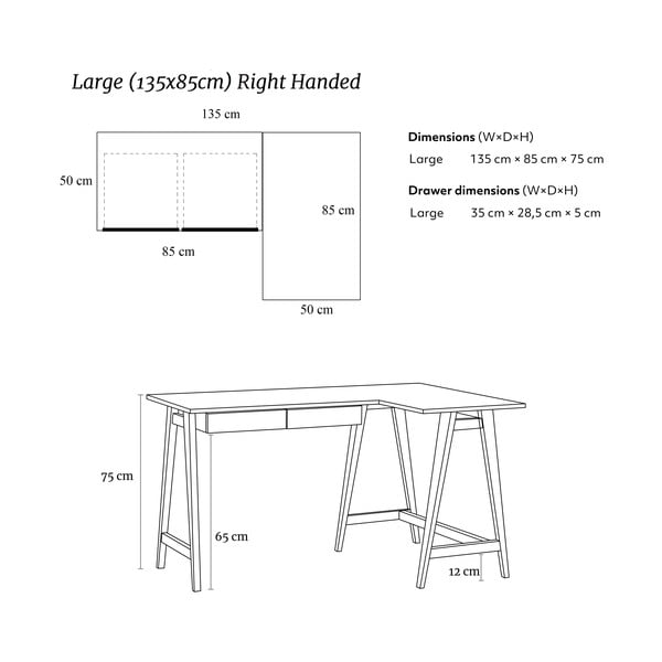 Íróasztal 85x135 cm Luka – Ragaba-image-4