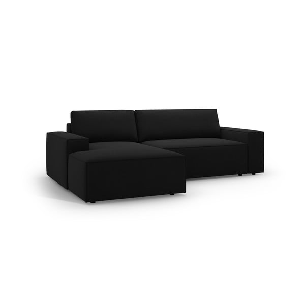Fekete kinyitható sarokkanapé (bal oldali) Jodie – Micadoni Home-image-2